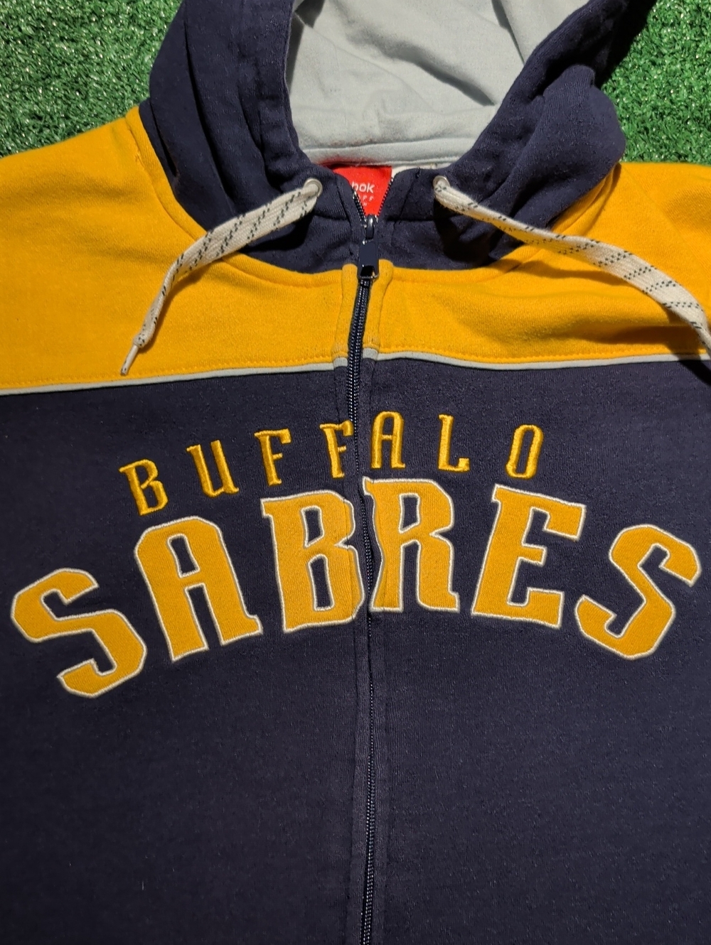 Reebok Navy and Gold Buffalo Sabres Zip-Up Hoodie  Size XL - Picture 6 of 8